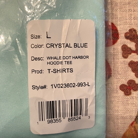 Vineyard Vines crystal blue whale dot harbor hoodie tee Large L - Picture 2 of 3